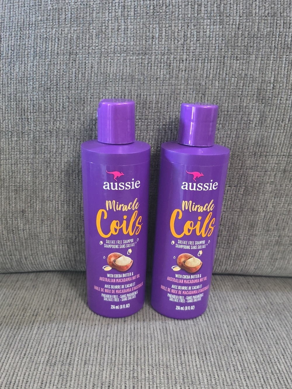 Aussie Miracle Coils Sulfate Free Shampoo, 2 Bottles, New, 8floz. Each.